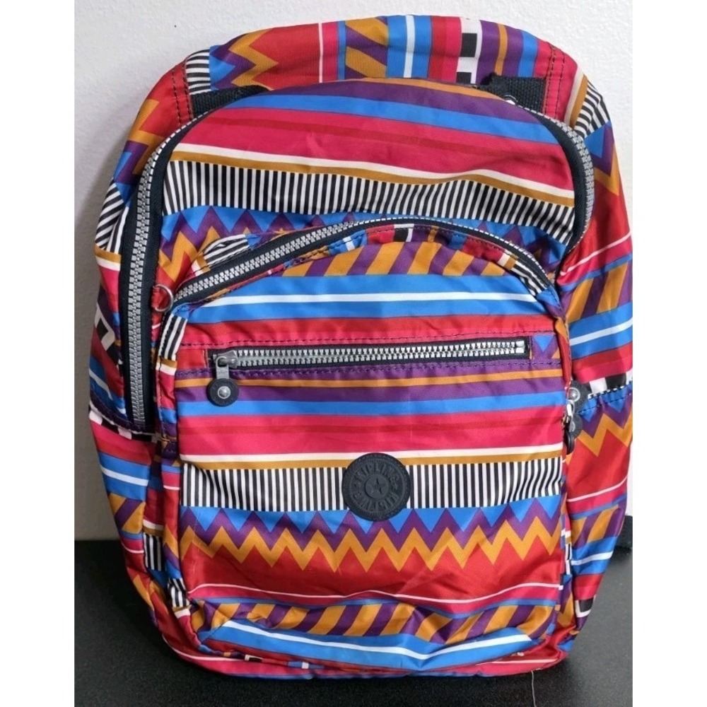 Kipling Backpack Clas Seoul Nylon Full Size Bag Weekend Travel Aztec Tribal EUC